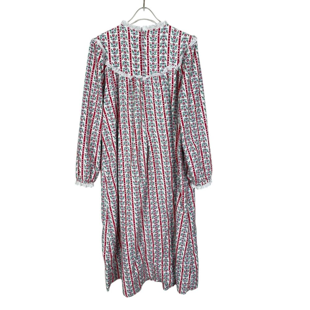 Vintage Lanz of Salzburg Cotton Flannel Nightgown Floral Hearts Medium Cottage - Picture 10 of 15